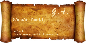 Gáspár Ametiszt névjegykártya